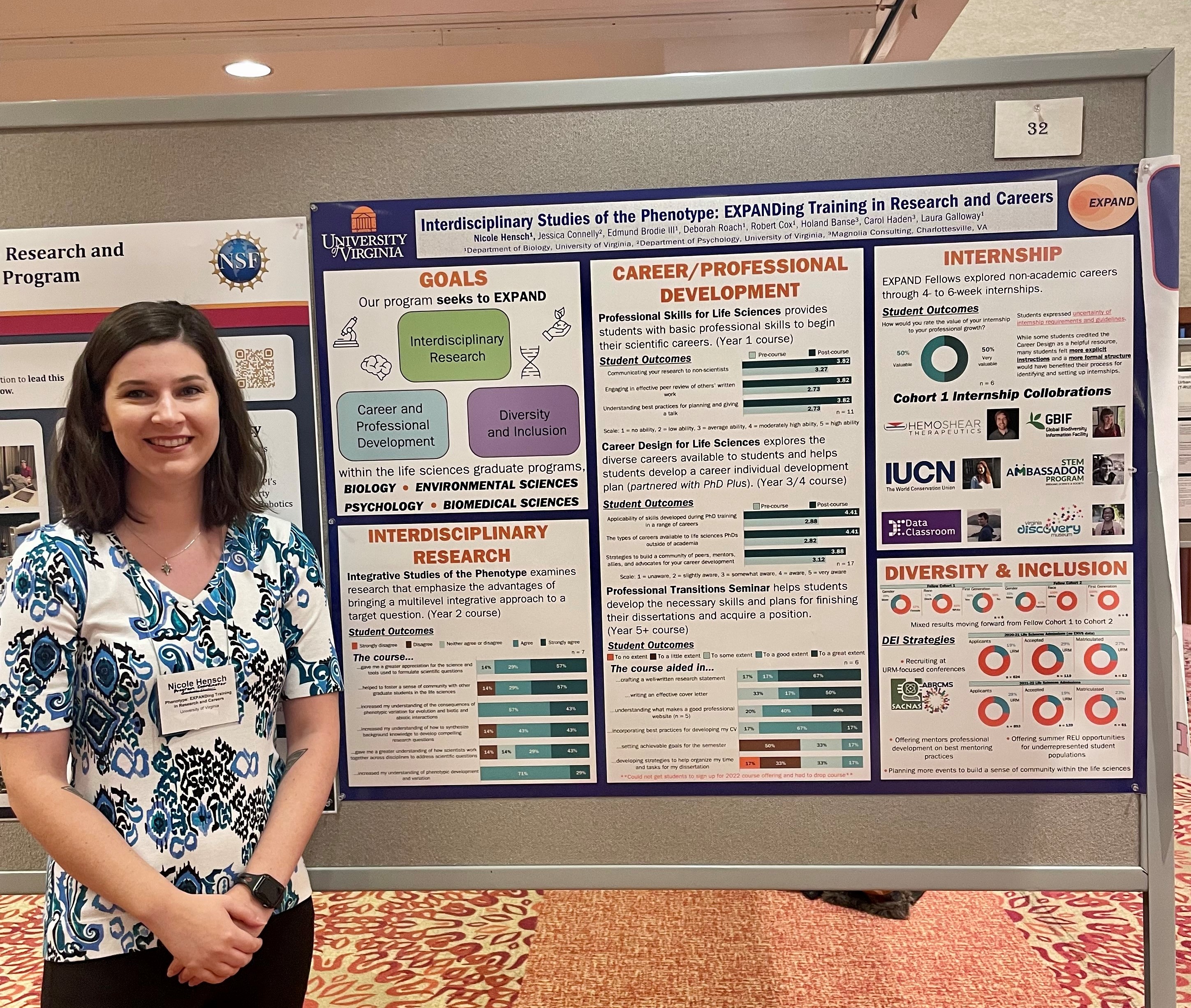 Program Coordinator, Dr. Nicole Hensch, with EXPAND's NRT Annual Meeting 2022 Poster